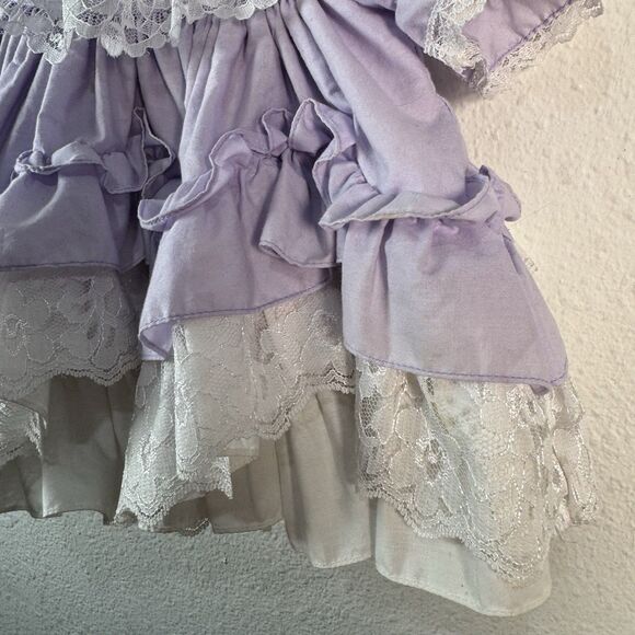 Vintage Martha’s Miniatures Baby Dress 0-3 Months Lavender Ruffles + Bell –Rare! - Picture 8 of 14